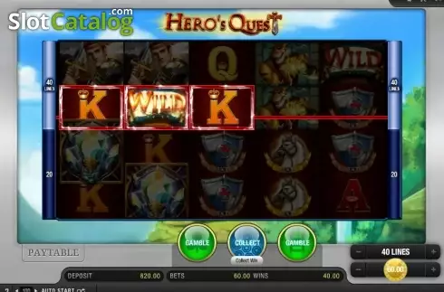スクリーン3. Hero's Quest カジノスロット