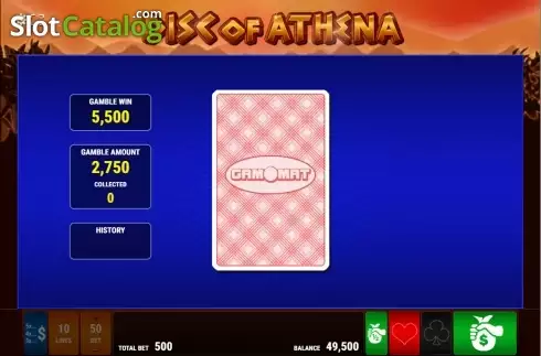 Gamble screen. Disc of Athena slot