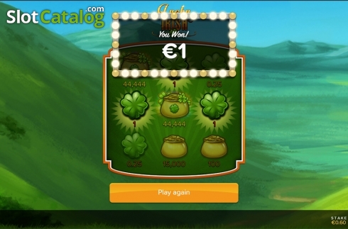 Win screen. Lucky Irish Scratch slot