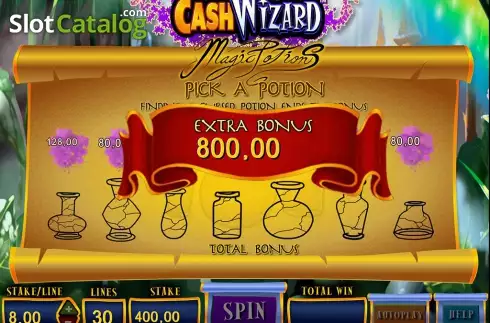 Win Presentation screen. Cash Wizard slot