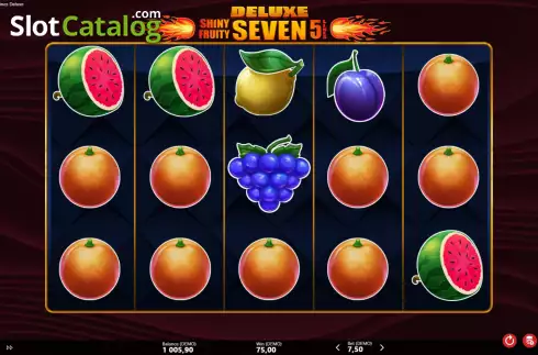 Win screen. Shiny Fruity Seven Deluxe 5 Lines slot