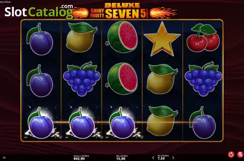 Schermo4. Shiny Fruity Seven Deluxe 5 Lines slot