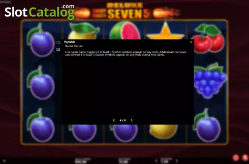 FS feature screen. Shiny Fruity Seven Deluxe 5 Lines slot