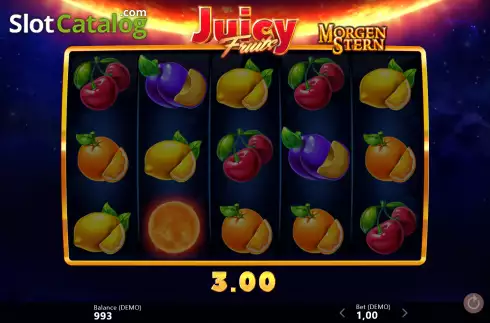 Win screen. Juicy Fruits Morgenstern slot
