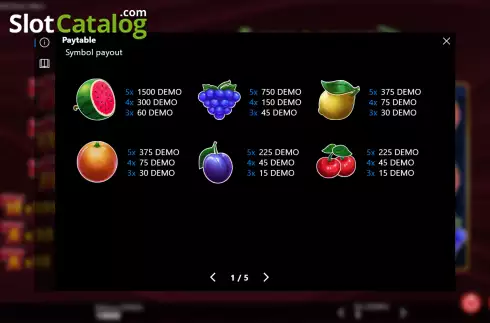 Pantalla6. Shiny Fruity Seven 10 Lines Hold and Collect Tragamonedas 