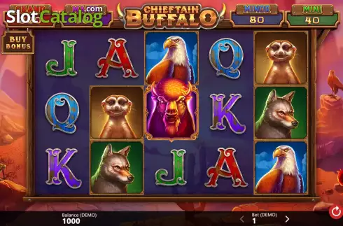 Game screen. Chieftain Buffalo slot