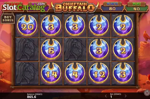 Bonus Game screen 3. Chieftain Buffalo slot