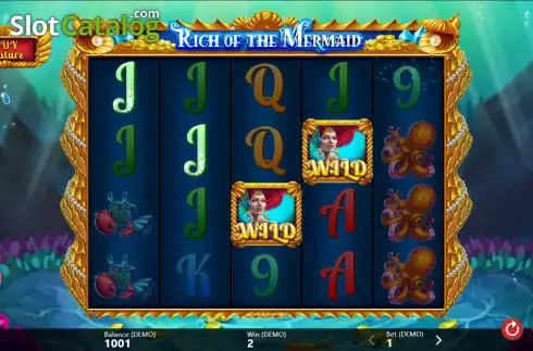 Win screen. Rich of the Mermaid slot