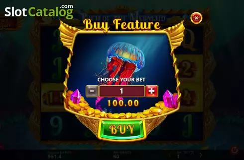 Buy feature screen. Rich of the Mermaid slot