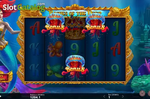 Free Spins Win Screen. Riches of the Deep 243 Ways slot