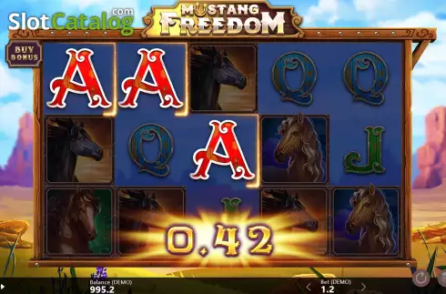 Win Screen. Mustang Freedom slot