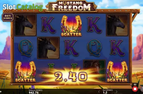 Free Spins Win Screen. Mustang Freedom slot