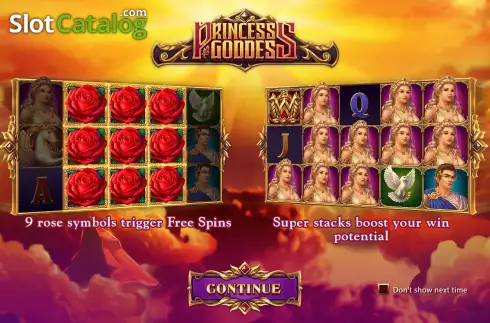 Start Screen. Princess Goddess slot