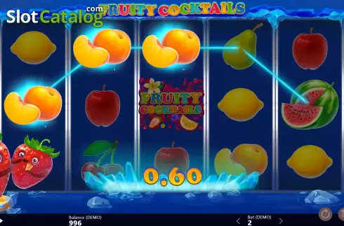 Win Screen. Fruity Cocktails slot