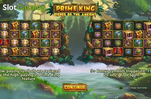 Skärmdump2. Prime King: Riches of the Ancient slot