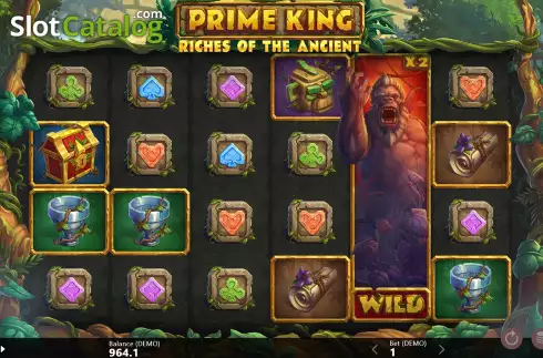 Free Spins Gameplay Screen. Prime King: Riches of the Ancient slot