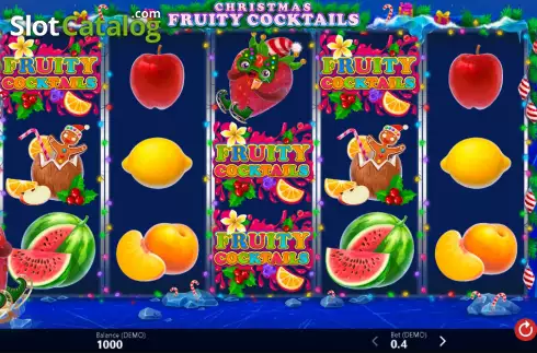Reel screen. Christmas Fruity Cocktails slot