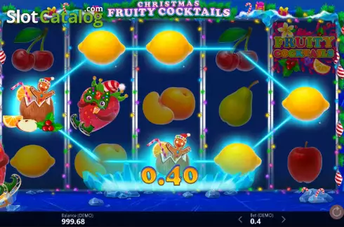 Win screen 2. Christmas Fruity Cocktails slot
