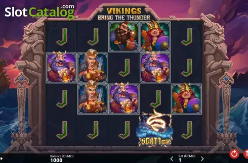 Game Screen. Vikings Bring The Thunder slot