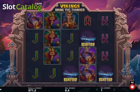 Free Spins Win Screen. Vikings Bring The Thunder slot