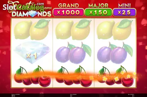 Bildschirm4. Fruity Diamonds Hold and Spin slot