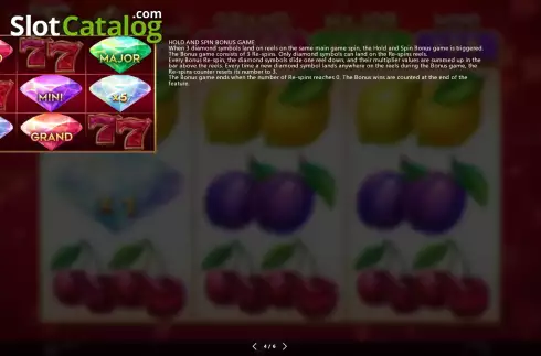 Bildschirm8. Fruity Diamonds Hold and Spin slot
