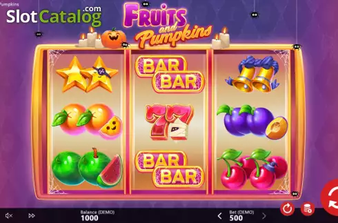 Reels screen. Fruits and Pumpkins slot