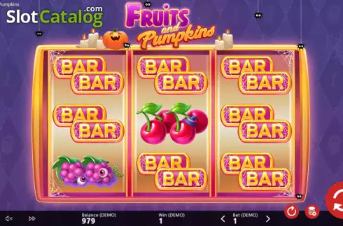 Win screen. Fruits and Pumpkins slot