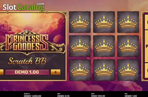 Game screen. Princess Goddess Scratch BB slot