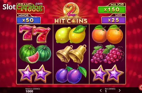 Game screen. Hit Coins 2 Hold and Spin slot