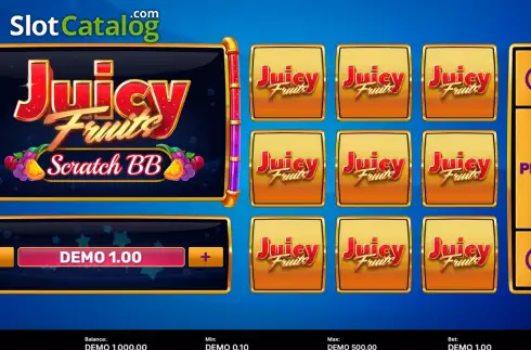 Game screen. Juicy Fruits Scratch BB slot