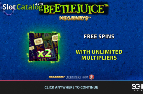 Start Screen. Beetlejuice Megaways slot