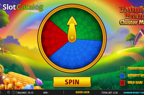 Risk Game. Rainbow Riches Cluster Magic slot