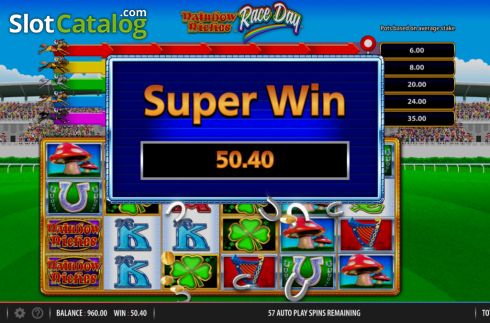 Super Win. Rainbow Riches Race Day slot
