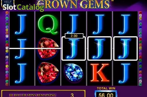 Tela 7. Crown Gems Hi Roller slot