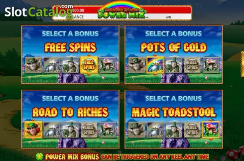 Bonus Select Screen. Rainbow Riches Power Mix slot