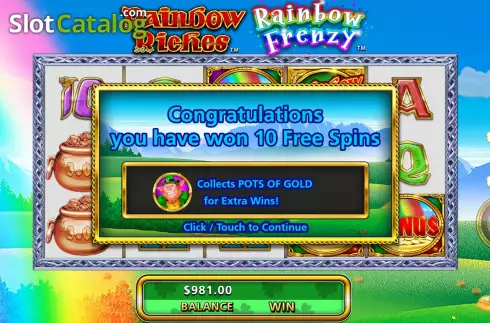 Écran5. Rainbow Riches Rainbow Frenzy Machine à sous