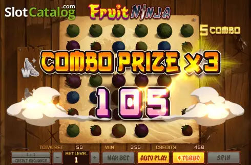 Win screen 2. Fruit Ninja slot