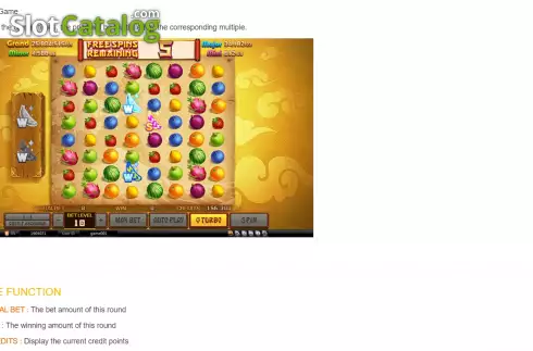 Game Feature screen. Fruit Ninja slot