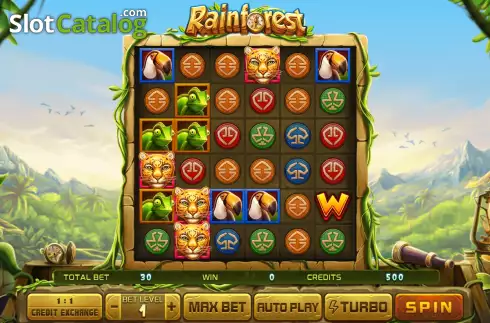 Game screen. Rainforest slot