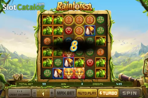 Win screen. Rainforest slot