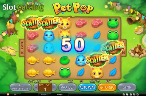 Win screen. Pet Pop slot