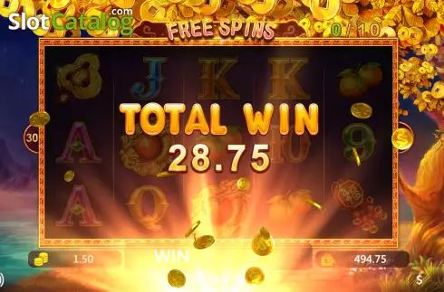 Win Free Spins screen. Money Tree (Bbin) slot