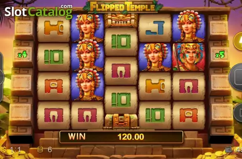 Win screen 4. Flipped Temple slot