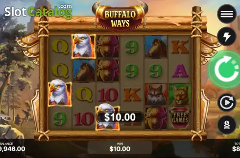 Win screen. Buffalo Ways (Begames) slot