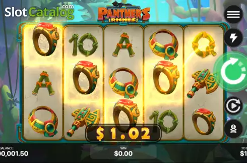 Win screen. Panther’s Riches slot