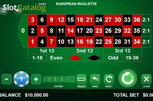 画面2. European Roulette (Begames) カジノスロット