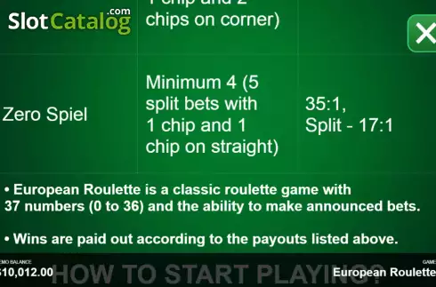 画面8. European Roulette (Begames) カジノスロット
