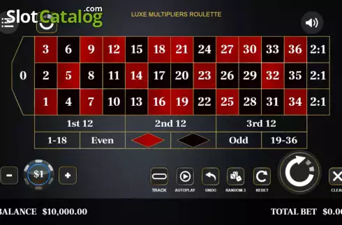 画面2. Luxe Multipliers Roulette カジノスロット