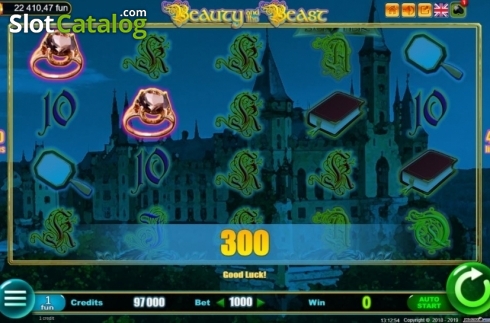 Win Screen. Beauty and the Beast (Belatra Games) slot